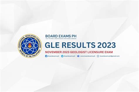 GLE RESULTS: November 2023 Geologist Licensure Exam List .